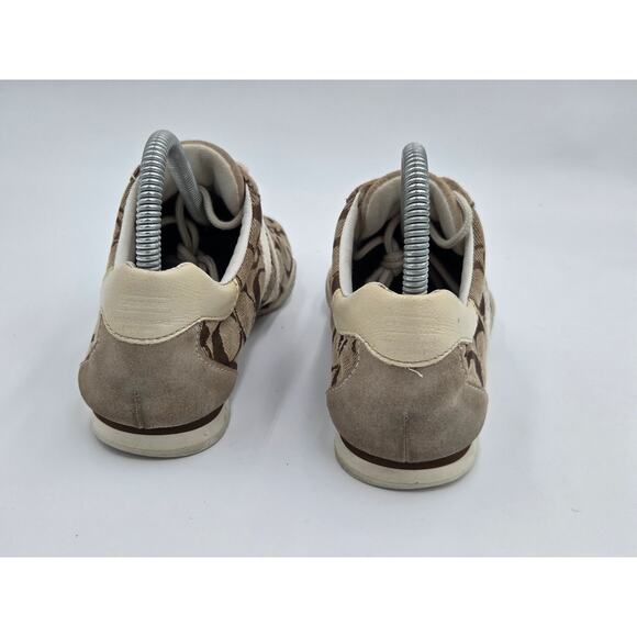 Coach Katelyn Monogram Brown Canvas Casual Lace Up Sneakers size 7.5 - Picture 5 of 8